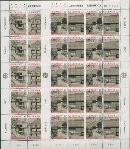 Guernsey 1987 Europa CEPT Architektur 389/92 ZD-Bogen postfrisch (SG96524)