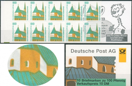 Bund 1995 Markenheftchen MH 32 PF I m. Plattenfehler 1406 PF I postfrisch