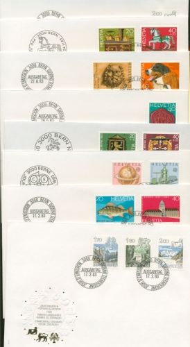 Schweiz 1983 Ersttagsbriefe Jahrgang 1983 FDC komplett (F5503)
