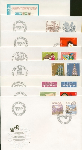 Schweiz 1984 Ersttagsbriefe Jahrgang 1984 FDC komplett (F5502)