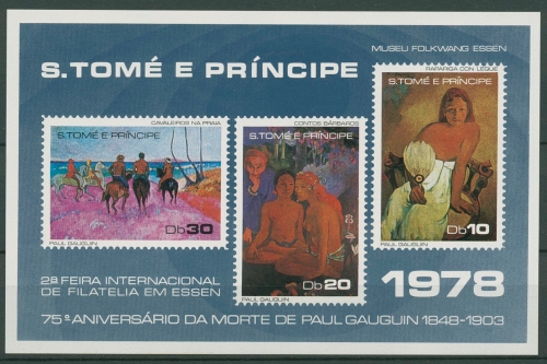Sao Tomé und Principe 1978 Gemälde von Gauguin Block 15 postfrisch (C29379)