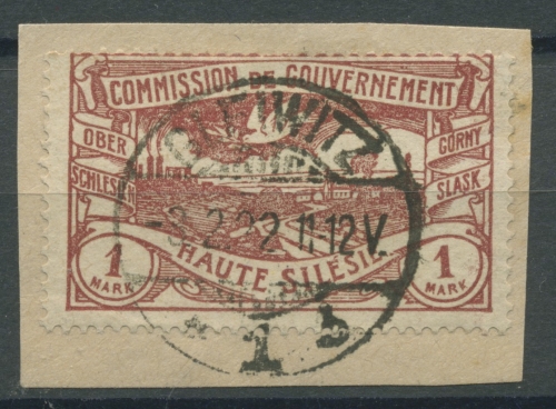 Oberschlesien, GLEIWITZ 1 b auf Briefstück