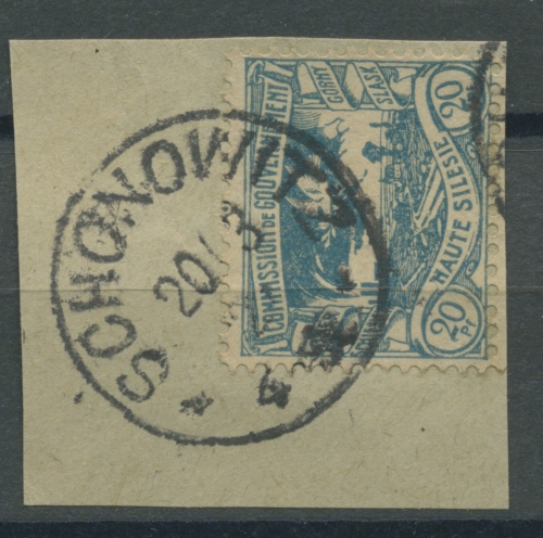 Oberschlesien, SCHONOWITZ K1 auf Briefstück