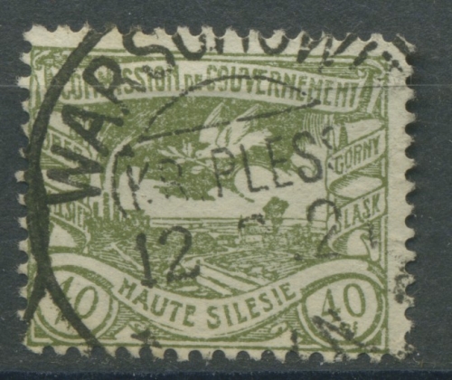 Oberschlesien, WARSCHOWITZ (KR. PLESS) KOS auf 40 Pf