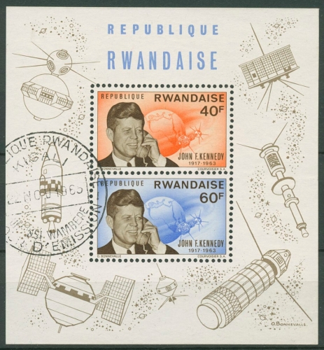 Ruanda 1965 2. Todestag von John F. Kennedy Block 5 A gestempelt (C29399)