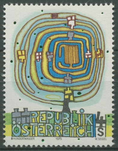 Österreich 1975 Kunst Gemälde Friedensreich Hundertwasser 1505 postfrisch