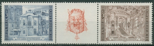 Österreich 1976 Burgtheater Wien 1507/08 Zf Blockmarken postfrisch