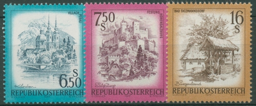 Österreich 1977 Sehenswürdigkeiten Bauwerke 1549/51 postfrisch