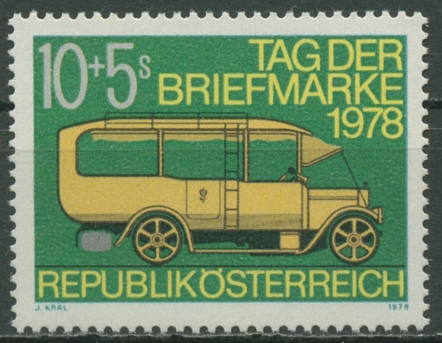 Österreich 1978 Tag der Briefmarke Postauto 1592 postfrisch