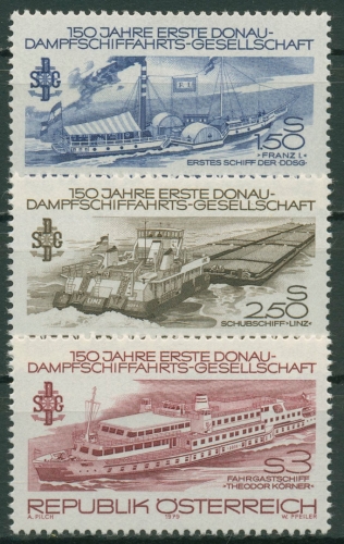 Österreich 1979 Donau-Dampfschifffahrt Schiffe 1601/03 postfrisch
