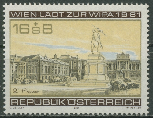 Österreich 1980 WIPA´81 Heldenplatz Wien Erzherzog-Denkmal 1662 postfrisch