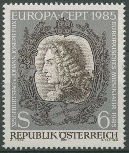 Österreich 1985 Europa CEPT Jahr der Musik Komponist J. J. Fux 1811 postfrisch