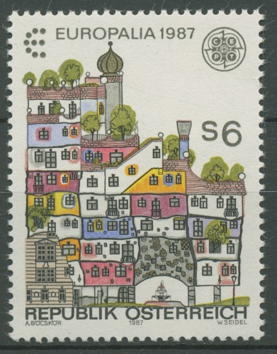 Österreich 1987 Europa CEPT Architektur Hundertwasserhaus 1876 postfrisch