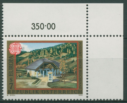 Österreich 1990 Europa CEPT Postämter Postamt Reichenau 1989 Ecke postfrisch