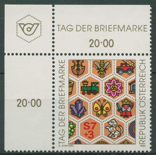 Österreich 1990 Tag der Briefmarke Motivdarstellung 1990 Ecke postfrisch