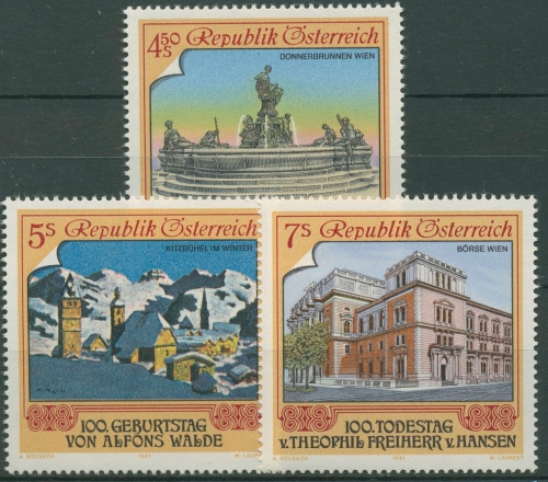 Österreich 1991 Bildende Kunst Brunnen Börse Wien Kitzbühel 2017/19 postfrisch