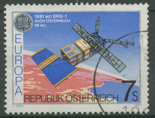 Österreich 1991 Europa CEPT Weltraumfahrt Satellit 2026 gestempelt