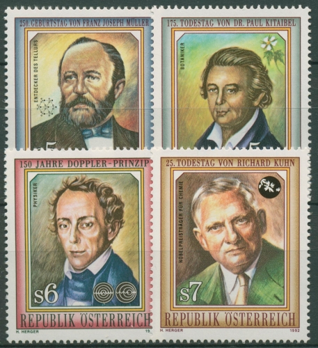 Österreich 1992 Naturwissenschaftler 2055/58 postfrisch