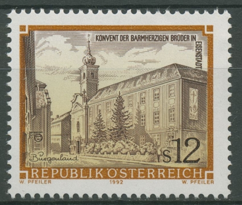 Österreich 1992 Stifte Klöster Konvent Eisenstadt 2071 postfrisch