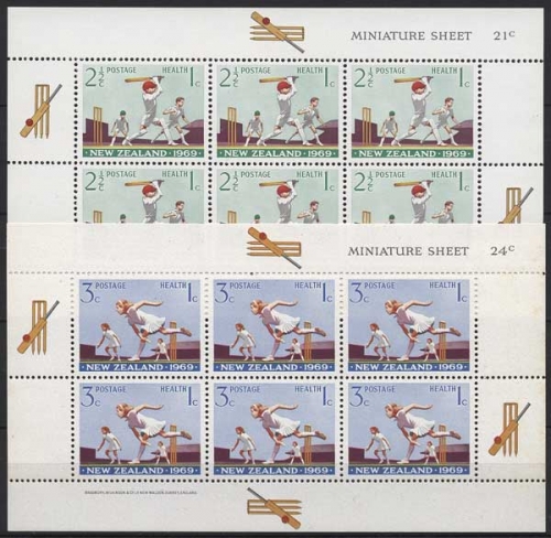 Neuseeland 1969 Gesundheit Sport Kricket 504/05 K postfrisch (C25835)