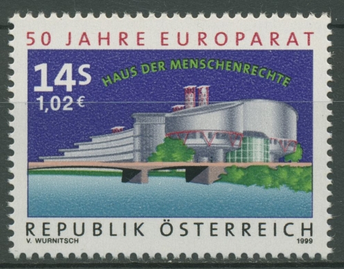 Österreich 1999 Europarat Gebäude Straßburg 2280 postfrisch