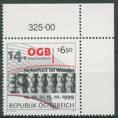 Österreich 1999 Gewerkschaftsbund ÖGB 2295 Ecke postfrisch