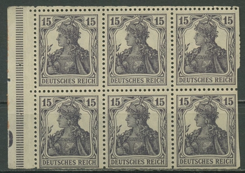 Deutsches Reich 1919 Heftchenblatt Germania H.-Bl. 15a B 2.2 postfrisch, Mängel