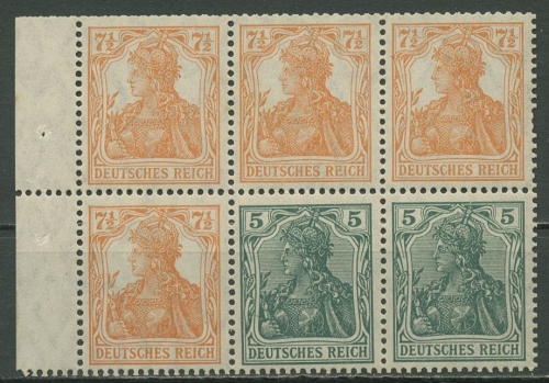 Deutsches Reich 1918/19 Heftchenblatt Germania H.-Bl. 20 aa A0 mit Falz