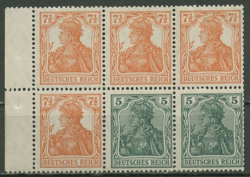 Deutsches Reich 1918/19 Heftchenblatt Germania H.-Bl. 20 ab A0 mit Falz