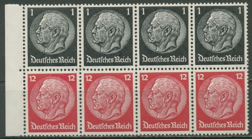 Dt. Reich 1937/39 Markenheftchenblatt Hindenburg H-Blatt 90 B postfrisch