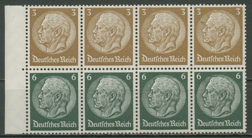 Dt. Reich 1937/39 Markenheftchenblatt Hindenburg H-Blatt 91 B postfrisch