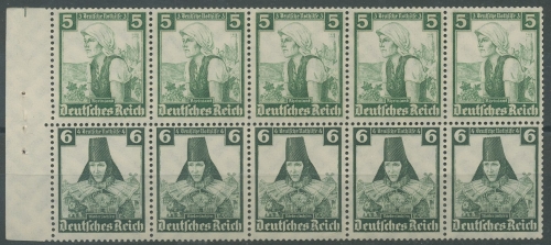 Dt. Reich 1935 Markenheftchenblatt Volkstrachten H-Bl. 103 B1 postfrisch