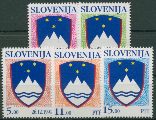 Slowenien 1992 Staatswappen 13/17 postfrisch
