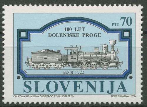 Slowenien 1994 Eisenbahn Dampflokomotive 94 postfrisch