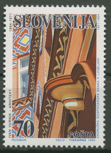 Slowenien 1995 Architekt Ivan Vurnik Fassade 106 postfrisch