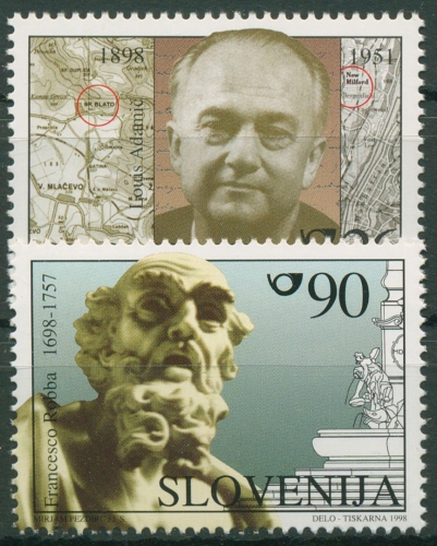 Slowenien 1998 Persönlichkeiten Louis Adamic Francesco Robba 223/24 postfrisch