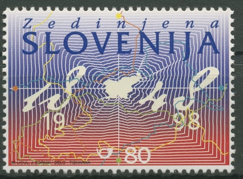 Slowenien 1998 Vereinigtes Slowenien Landkarte 233 postfrisch