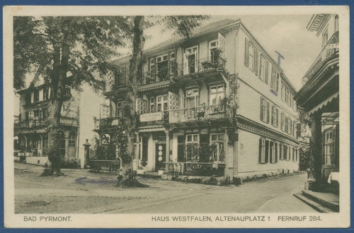 Bad Pyrmont Haus Westfalen Altenauplatz, ungebraucht, beschrieben (AK3908)
