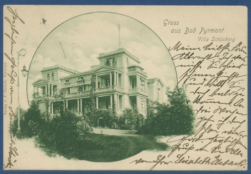 Gruß aus Bad Pyrmont Villa Schücking, gelaufen 1902 (AK3894)