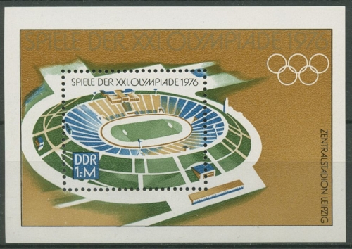 DDR 1976 Olympia Sommerspiele Montreal Block 46 postfrisch (C96777)