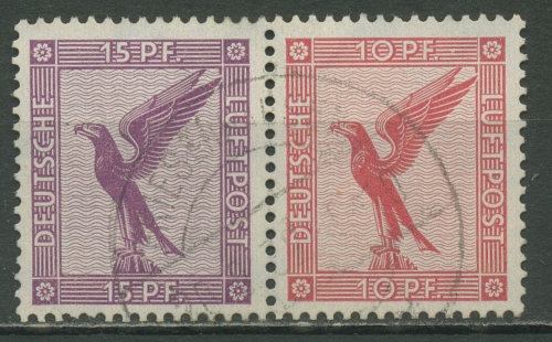 Deutsches Reich Zusammendrucke 1931 Flugpost W 22 gestempelt