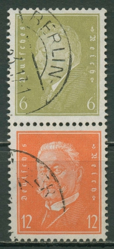 Deutsches Reich Zusammendrucke 1932 Reichspräsidenten S 46 gestempelt