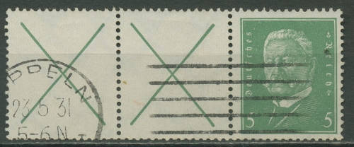 Deutsches Reich Zusammendrucke 1932 Reichspräsidenten W 27.2 gestempelt