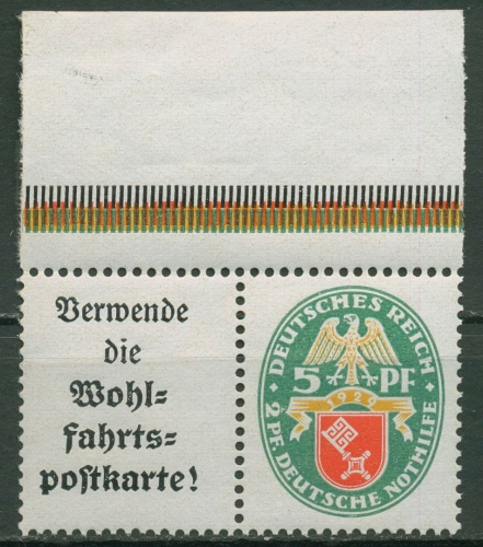 Deutsches Reich Zusammendrucke 1929 Nothilfe W 34 OR postfrisch