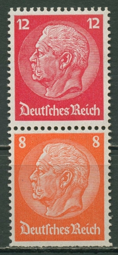 Dt. Reich Zusammendrucke 1933 Hindenburg WZ 2 Waffeln S 110 postfrisch