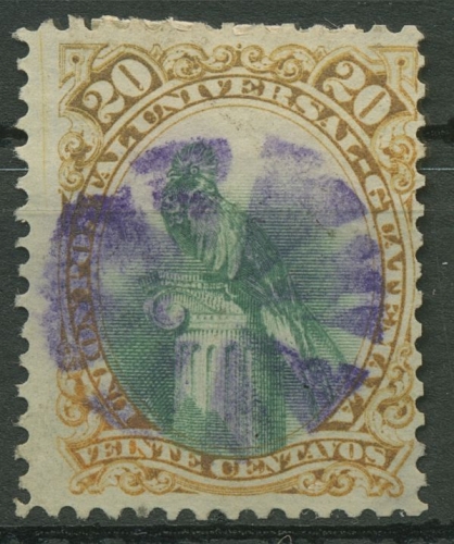 Guatemala 1881 Quetzal im Oval 25 gestempelt