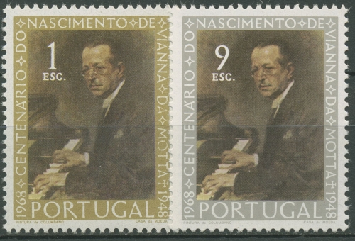 Portugal 1969 Komponist Pianist José Vianna da Motta 1082/83 postfrisch