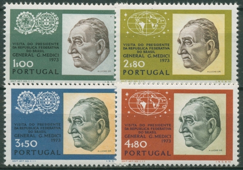 Portugal 1973 Staatspräsident Brasiliens General E. Médici 1202/05 postfrisch