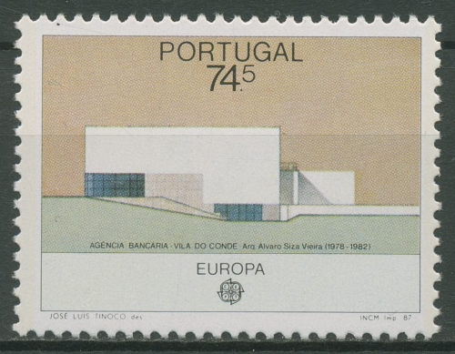 Portugal 1987 Europa CEPT Moderne Architektur Bankgebäude 1722 postfrisch