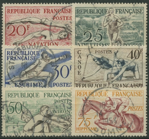Frankreich 1953 Freimarken Sportarten 978/83 gestempelt